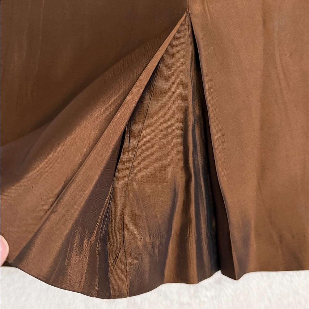 {VTG} Vera Wang | Strapless Bronze Taffetta Dress (6) - Picture 14 of 16